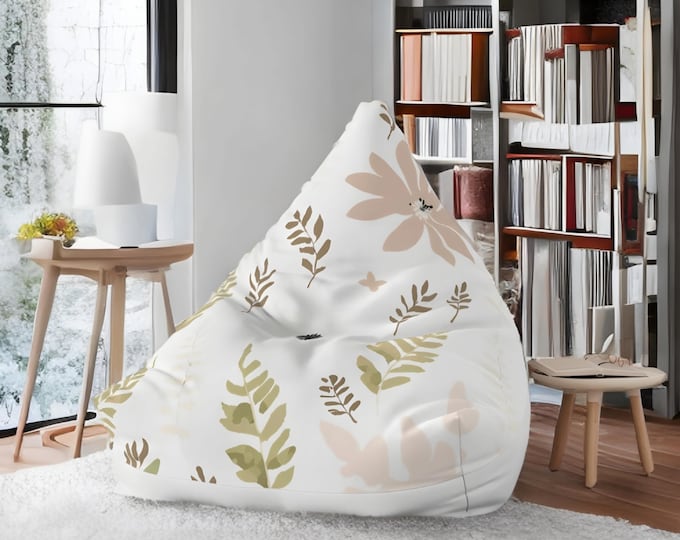 Boho style beanbag cover – relaxing and cozy living room decor, ideal as a gift for plant lovers