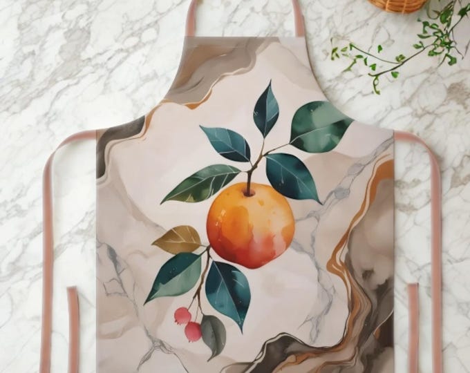 Botanical print apron – a stylish and artistic accessory for home chefs, ideal for special dinners or as an original gift
