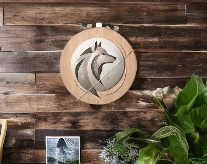 Rustic Wooden Wolf Sign | Natural Decor | Art for Cabins and Animal Lovers