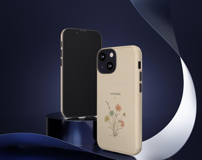 Rugged vintage floral phone case – durable and stylish protection, ideal for everyday use or as a gift