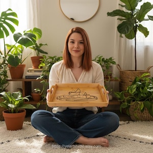 Elegant Bamboo Serving Tray - Rustic Engraved Cheese Board, Kitchen Decor, Gift for Hosts, Eco-Friendly Entertaining