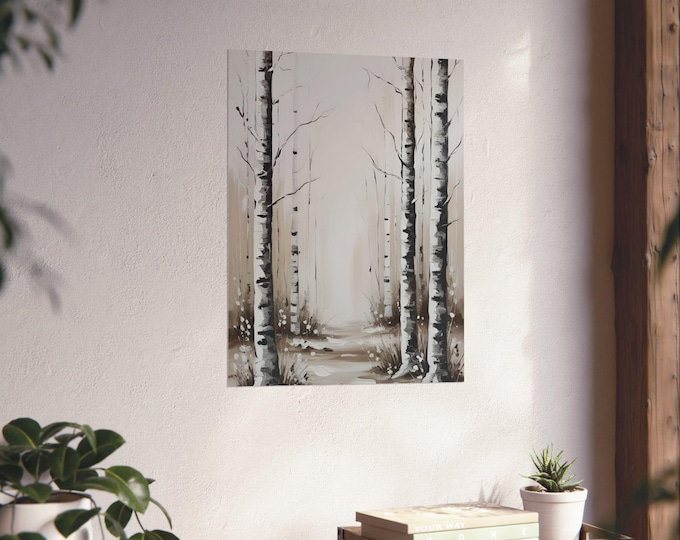 Serene Forest Poster, Minimalist Wall Art, Nature Decor, Home Decoration, Gift for Nature Lovers