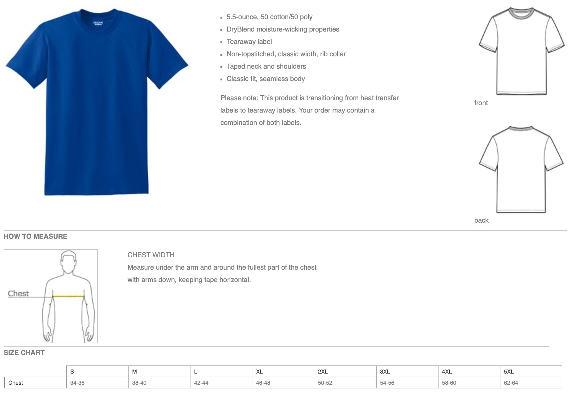 Gildan | Blank T-shirt | 50/50 Cotton Poly - Etsy