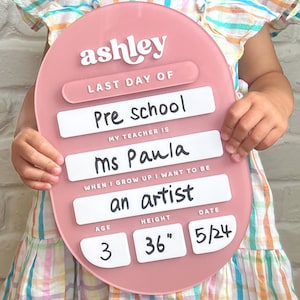 First Day of School Sign|Back to School Sign|Personalized School Sign|Kindergarten First Day of School Sign|First and Last Day School Sign