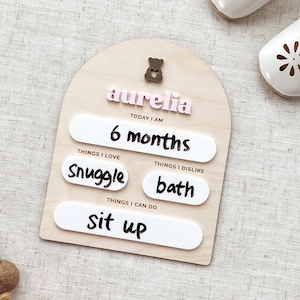 Tableau personnalisé anniversaire bébé ours en peluche|Panneau bébé personnalisé avec prénom|Cadeau baby shower|Photo de bébé|Faire-part de naissance|Carte anniversaire bébé|Cadeau nouveau-né