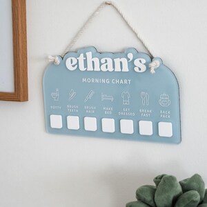 Personalized Acrylic Kids Morning Chart| Morning Routine Chart| Kids Daily Checklist| Visual Schedule for Toddler Morning Routine image 2