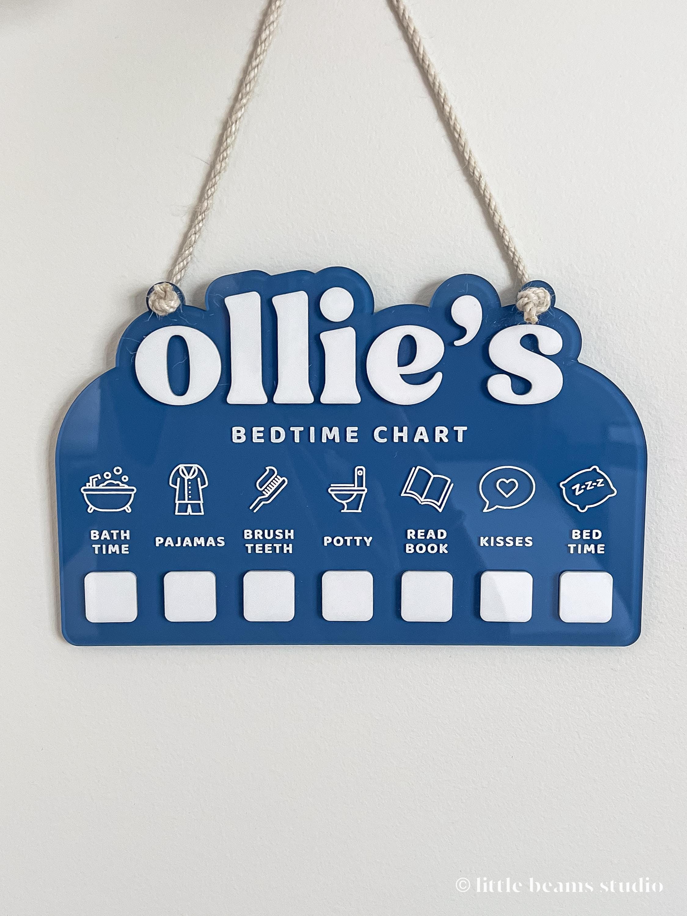 Personalised Bedtime Routine Chart Personalized Acrylic Bedtime Chart| Bedtime Routine Chart| Kids Daily ...