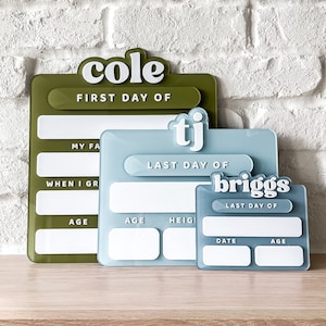 Acrylic First Day of School Sign|Personalized School Sign|Back to School Photo Prop|Custom First & Last Day School Board|Milestone Sign