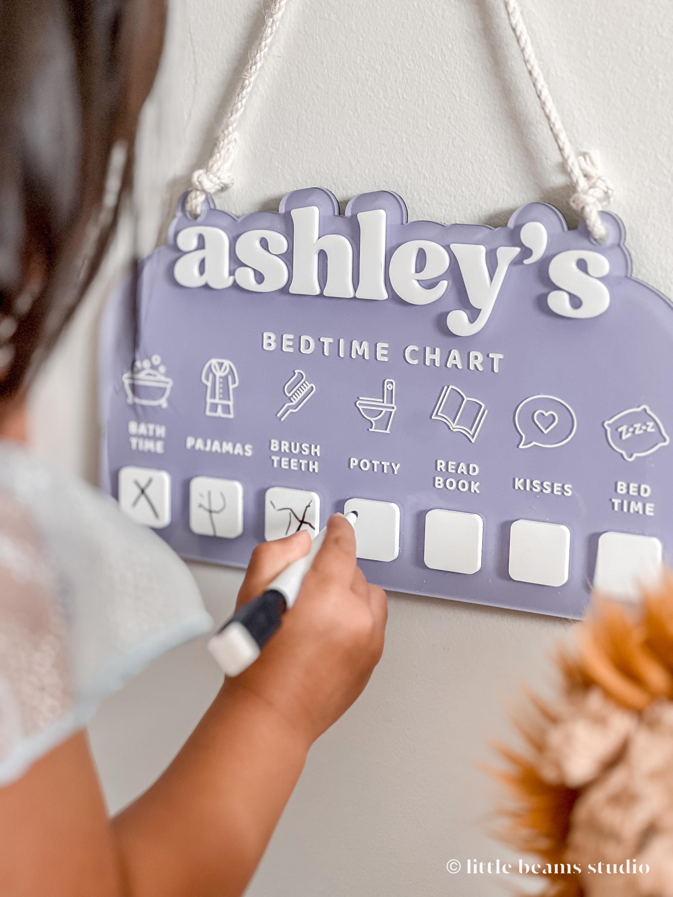 Personalised Bedtime Routine Chart Personalized Acrylic Bedtime Chart| Bedtime Routine Chart| Kids Daily ...