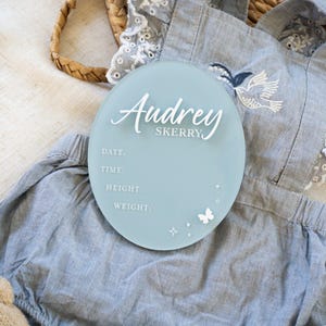 Butterfly Acrylic Birth Stat Sign | Monthly Milestone Cards| Birth Stat Sign| Baby Name Announcement|Baby Newborn Name Sign