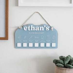 Personalized Acrylic Kids Morning Chart| Morning Routine Chart| Kids Daily Checklist| Visual Schedule for Toddler Morning Routine