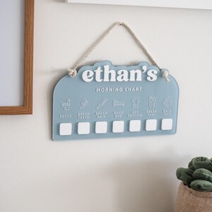Personalized Acrylic Kids Morning Chart| Morning Routine Chart| Kids Daily Checklist| Visual Schedule for Toddler Morning Routine image 3