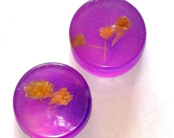 Handmade Floral Resin Gauges | Botanical Plugs, Ethically Sourced
