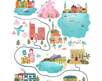 Mapa de relaciones coloreado