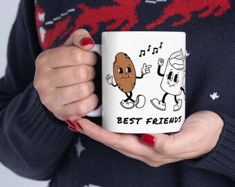 Cookies and Milk Ceramic Mug, Funny Cute Kitchen Drinkware, Coffee Cup, Tea Cup, Gift for Foodie, Holiday Mug