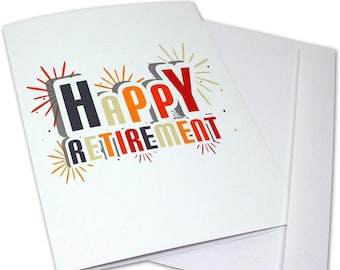 Large Happy Retirement Card-Blank Inside With Envelope-11.75" x 9"