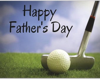 Large Golf Lover’s Happy Father’s Day Card-Blank Inside with Envelope-11.75”x9”-Dads, Grandfathers, Stepfathers, Father-In-Laws, and more