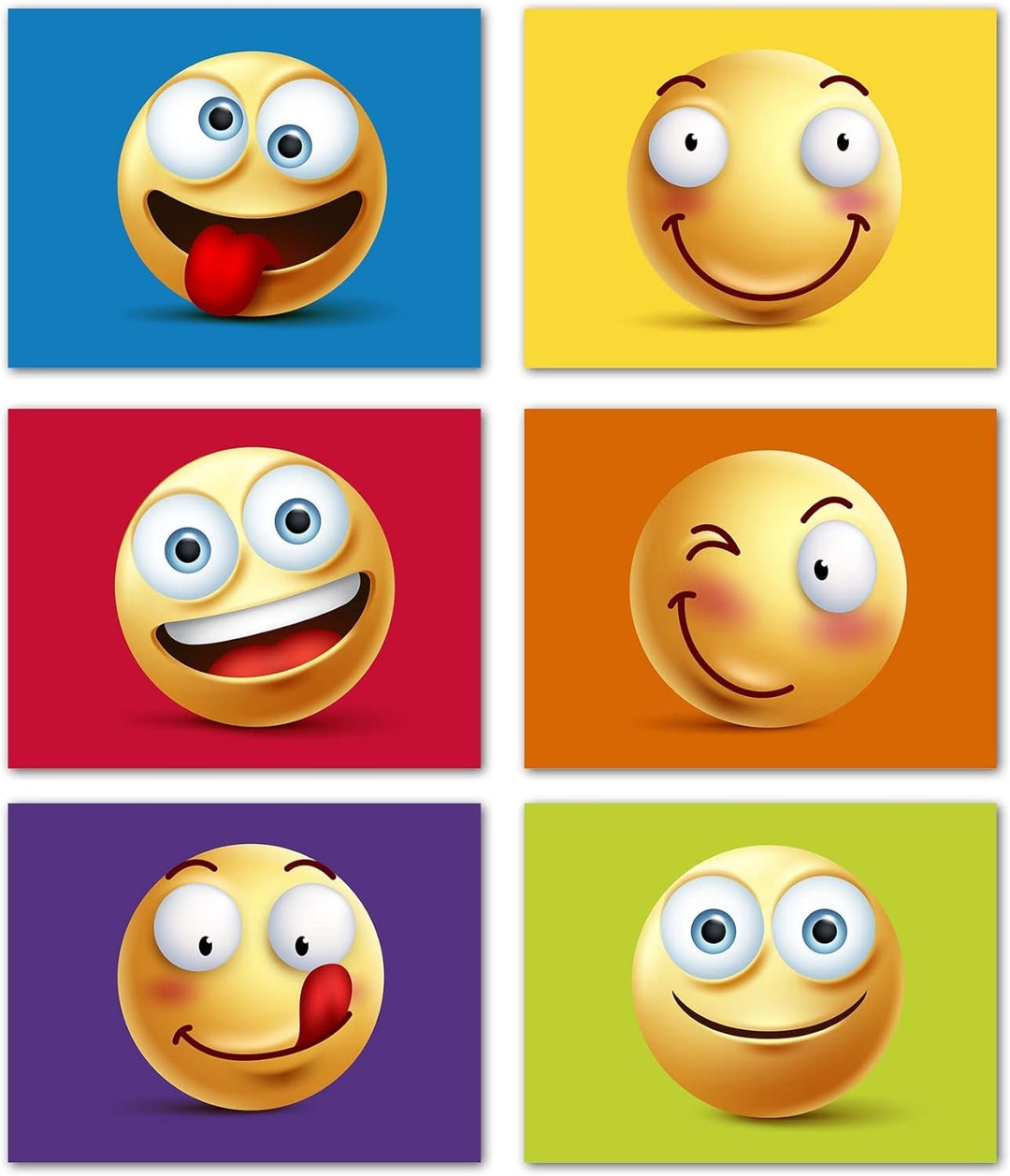 Emoji Faces Cards 12 or 24 Count-blank Inside-5.5" X 4.25" - Etsy