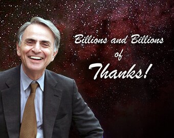Carl Sagan Astronomy Thank You Cards 12 or 24 Count - Blank Inside with Envelopes - A2 Size 5.5”x4.25”- Family, Friends, Colleagues and More