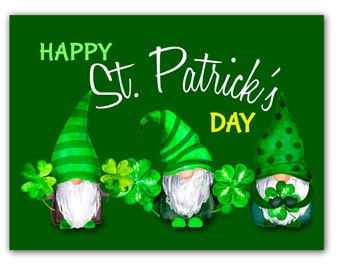 Lucky Gnomes St. Patrick’s Day Cards 12 or 24 Count-Blank Inside-A2 Size 5.5”x4.25”