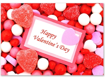 Sweet Treats Happy Valentine’s Day Cards 12 Count - Blank Inside with Red Envelopes - A7 Size 7”x5” - Friends, Family, and More