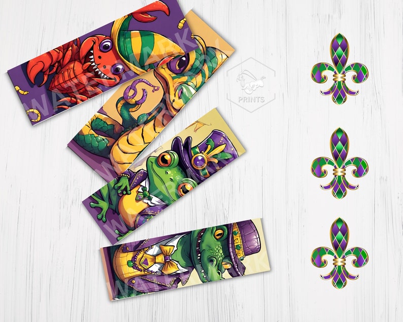 Mardi Gras 2024 Bookmark, DIY Bookmark New Orleans Fat Tuesday, AI