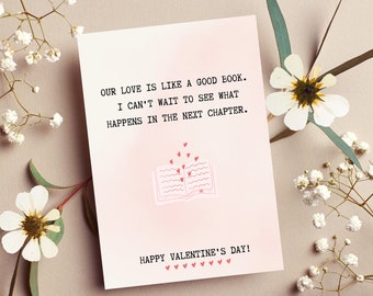 Afdrukbare Valentijnsdagkaart | Grappige Valentijnsdag kaart | Boekenliefhebberskaart | Directe digitale downloadkaart | Pdf