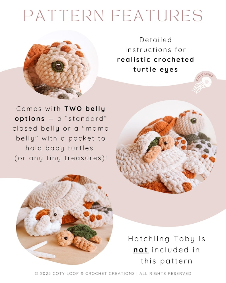Sea Turtle Crochet Pattern Mathilda (PDF) | Realistic Amigurumi | CotyLoops immagine 6