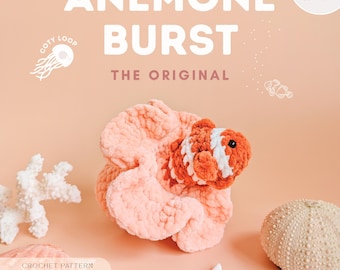 Anemone Clownfish Crochet Pattern (PDF) | OG Anemone Burst | Fidget Amigurumi | CotyLoops