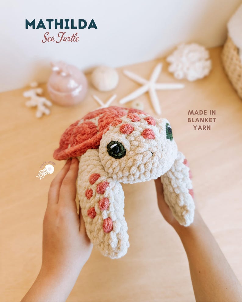 Sea Turtle Crochet Pattern Mathilda (PDF) | Realistic Amigurumi | CotyLoops immagine 7