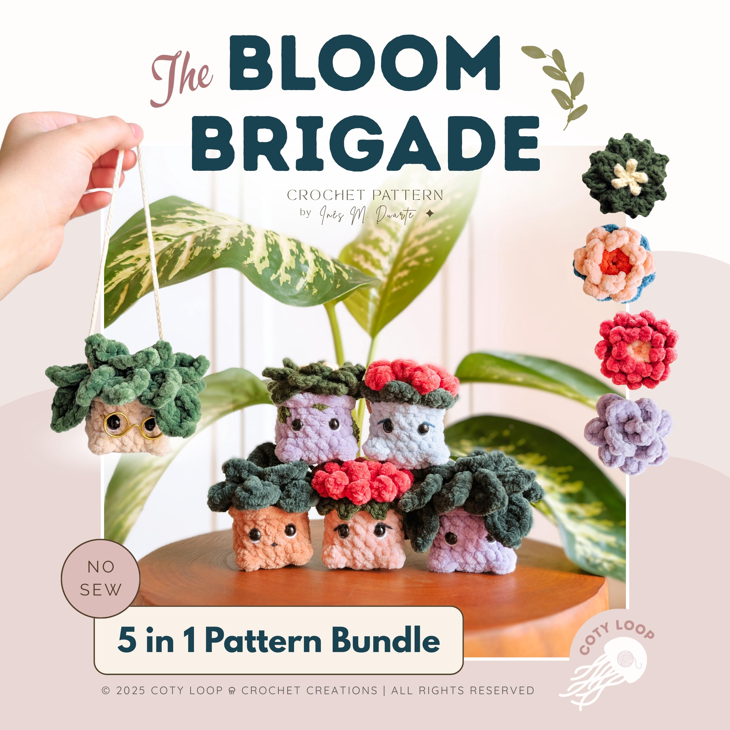 The Bloom Brigade Crochet Plant Bud Patterns: 5-in-1 Bundle (digital ...