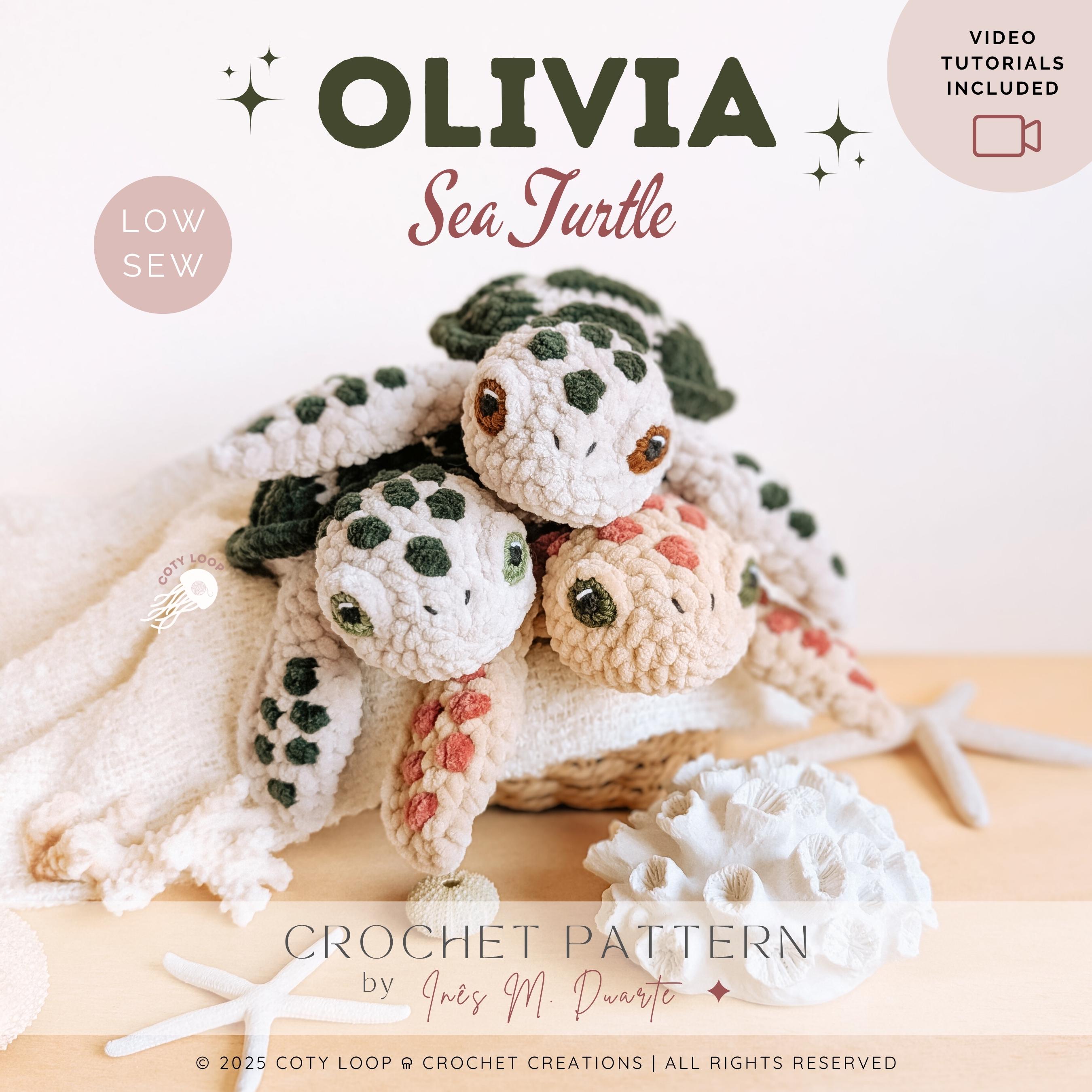 Realistic Sea Turtle Crochet Patterns: Mathilda & Olivia (digital