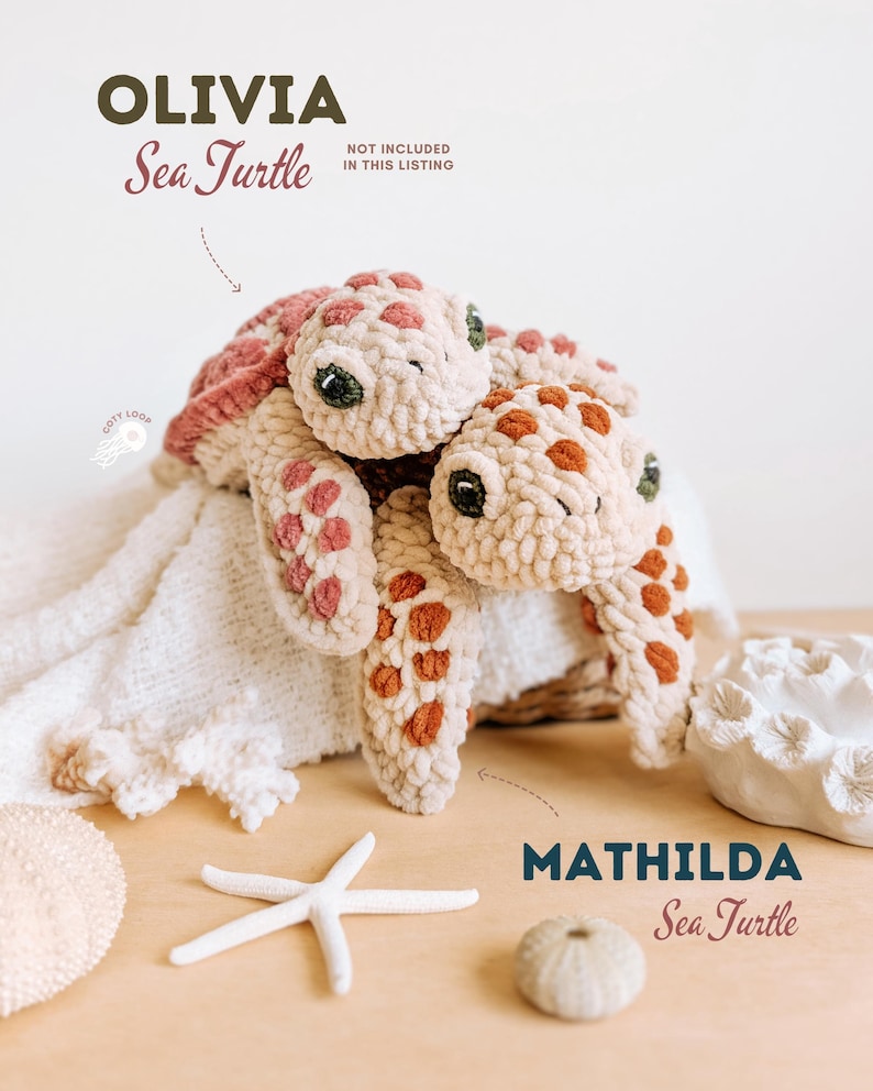 Sea Turtle Crochet Pattern Mathilda (PDF) | Realistic Amigurumi | CotyLoops immagine 9