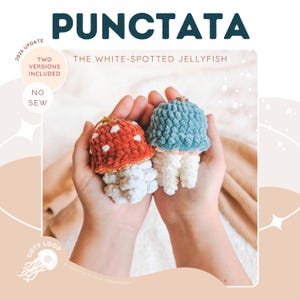 Punctata Jellyfish Crochet Pattern (PDF) | Quick, No-Sew Medusa Keychain, Purse Charm | CotyLoops