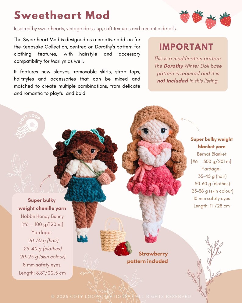 Mod Threads Crochet Sweetheart MOD Crochet Pattern (PDF) | Amigurumi Doll Dorothy ...