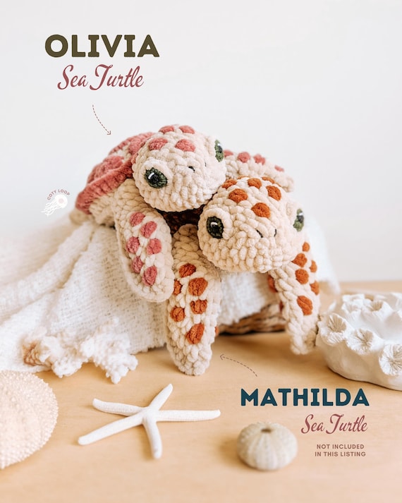 Sea Turtle Crochet Pattern Olivia (PDF) | Realistic Amigurumi