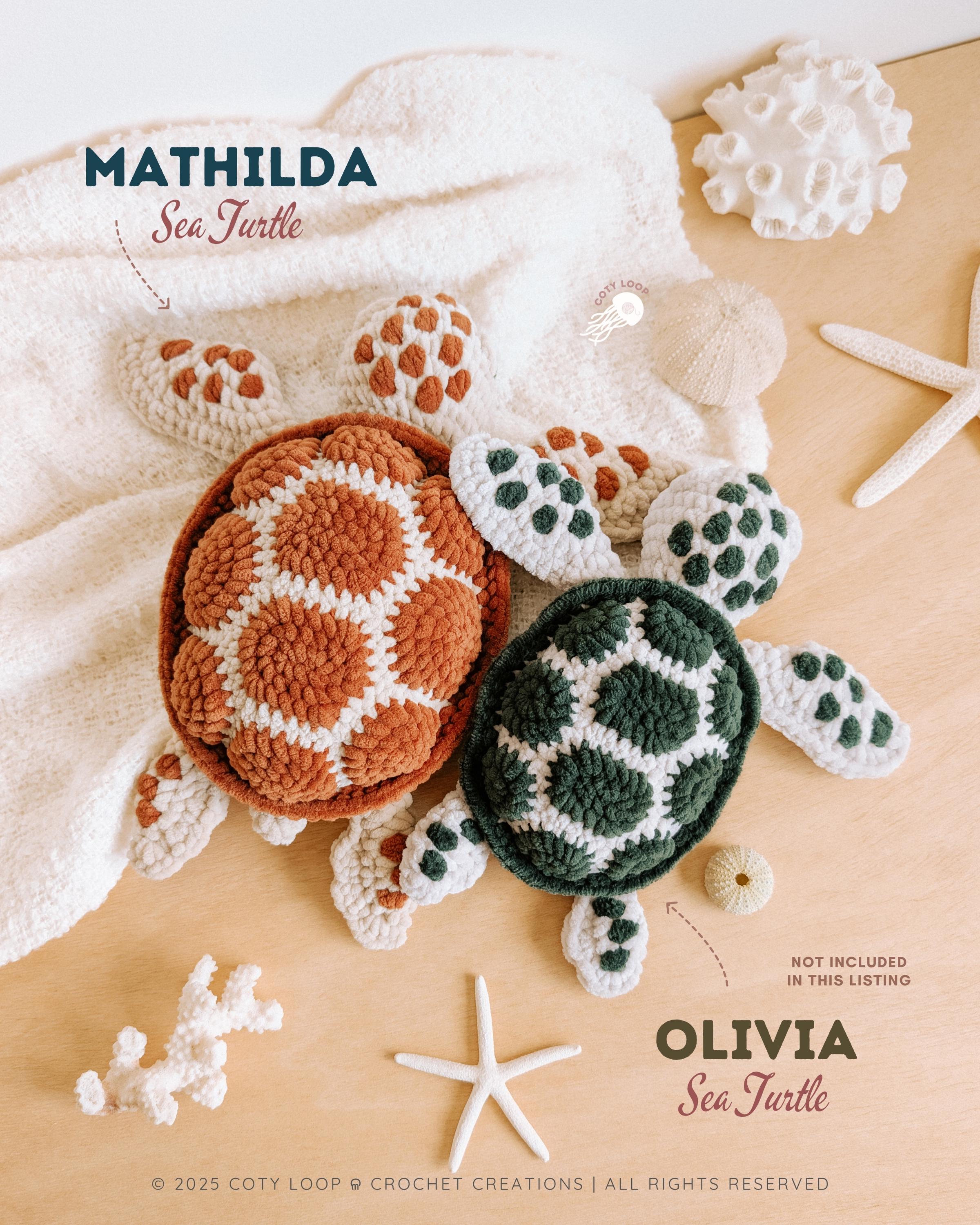 Sea Turtle Crochet Pattern Mathilda (PDF) | Realistic Amigurumi