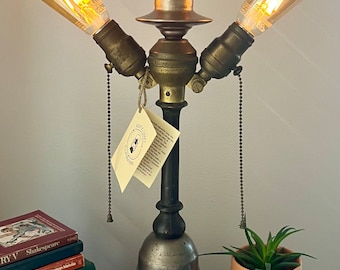 Vintage Brass Accent Lamp with Dimmer