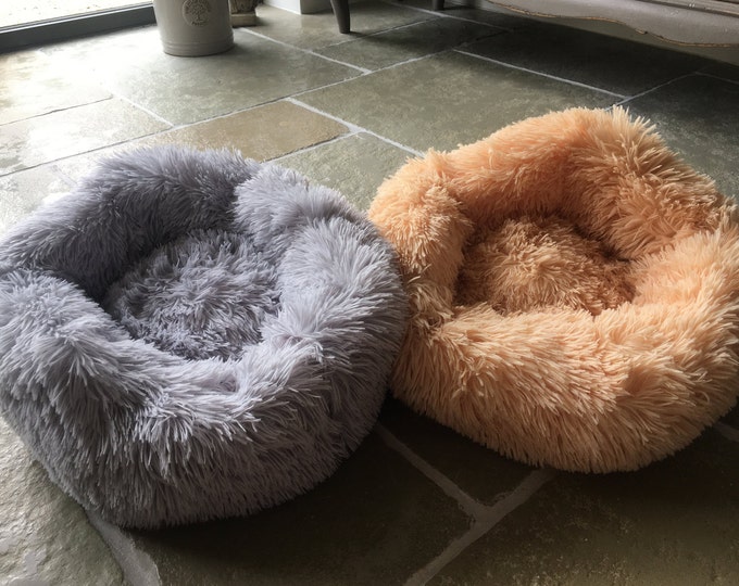Luxury Plush Cat Bed, Fluffy Calming Cat Nest, Pet Basket, Donut Cat Bed, Cosy Cat Kennel- Warm Kitten Bed - Soft Cat Home, Stylish Pet Bed