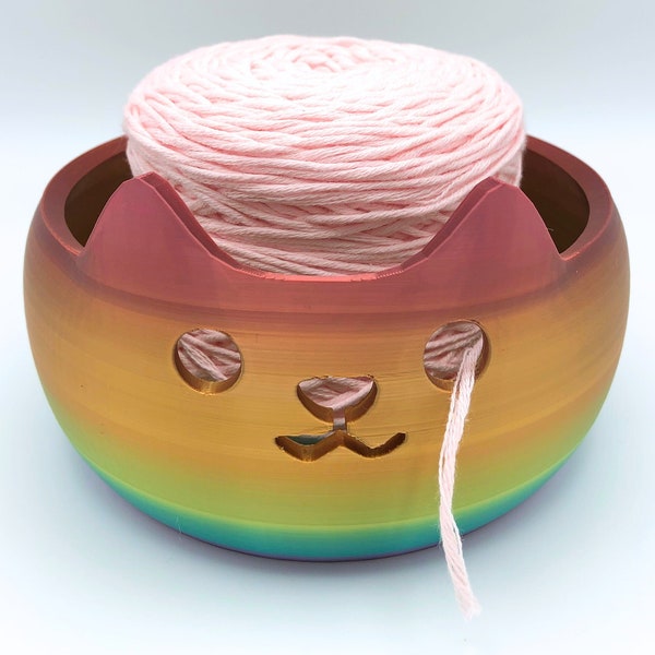 Cat Yarn Bowl; 3D Print Crochet Holder; Knitting Mother's Day Gift