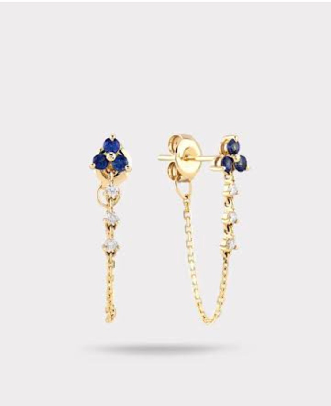 Lot De Bijoux Fantaisie : Boucles D'oreilles Et Colliers Dont Un Plaqué Or Avec 3 Saphirs - Occasion