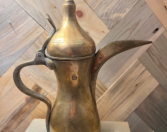Antique Arabic Islamic Dallah Coffee Pot Bedouin Brass  Middle East