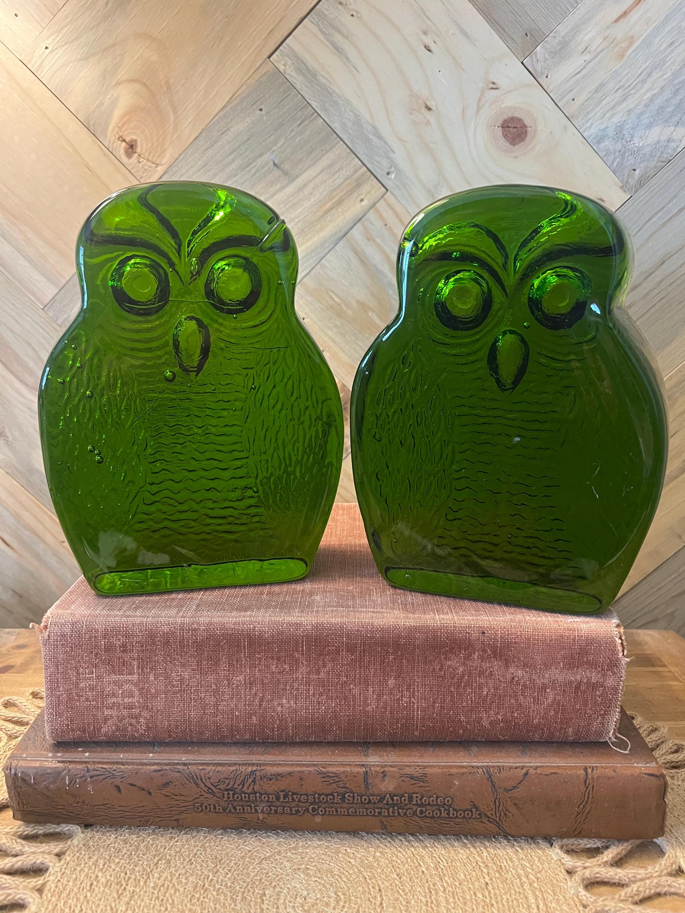 Blenko Owl Bookends - Etsy
