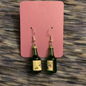 Soju bottle earrings
