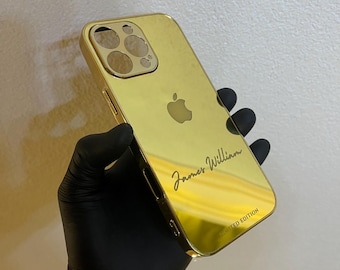 カスタマイズ可能なAppleロゴゴールドデザインiPhoneケース / iPhone全
