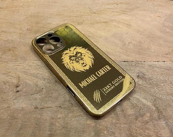 Custom Gold Mirror Lion Design iPhone Case – Personalized Luxury, Reflective Cover - iPhone 17 Series and All iPhone Models