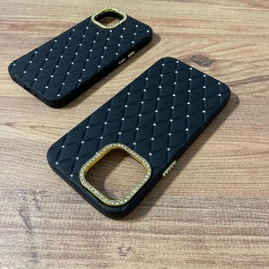 Black Luxury Stone Gold Stone Detailed iPhone Case / All iPhone Models / Lux Stone Design iPhone Case / Limited Edition