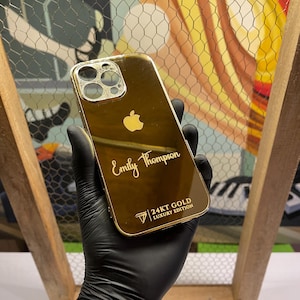 カスタムゴールドミラーiPhoneケース - パーソナライズされた高級反射カバー - iPhone 16シリーズおよびすべてのiPhoneモデル