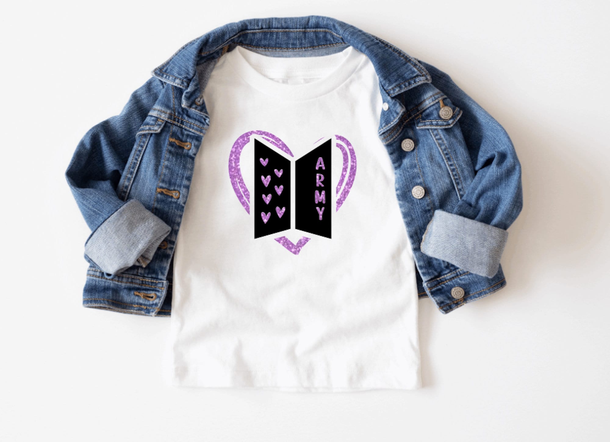 Kpop Army Kids Shirt: Bangtan Inspired Cotton Clothes, Little Army, Baby K pop Shirts