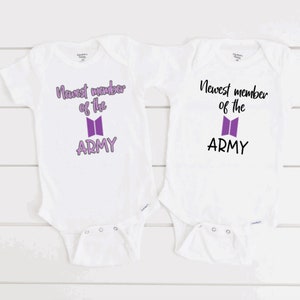 Kpop Baby Shower Gift, BTS Baby Army, Kpop Fan Gift, Baby Announcement Bodysuit, BTS Army, Little Army, Kpop Baby, Gift For New Baby Army